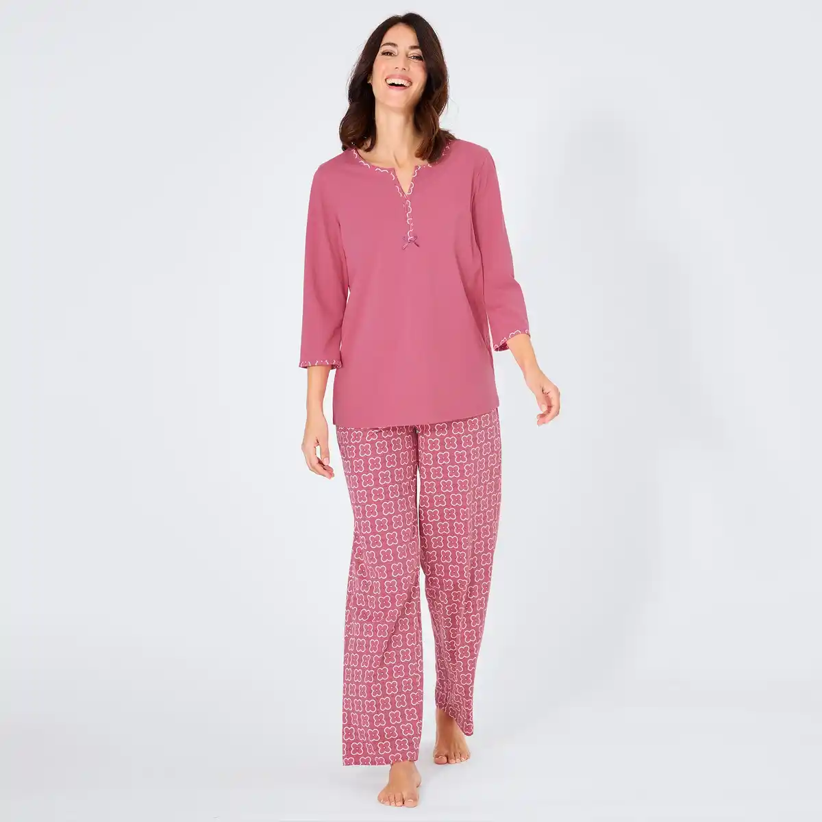 Bild 1 von Damen-Schlafanzug aus reiner Baumwolle