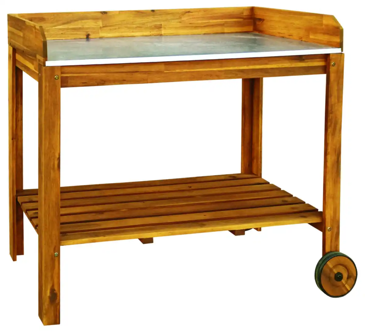 Bild 1 von Pflanztisch aus Akazienholz mit Zinkplatte, ca. 111 x 49 x 91 cm - Braun