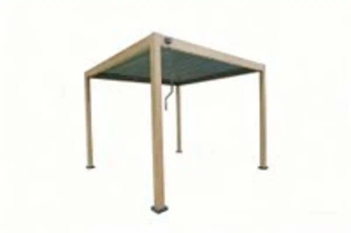 Bild 4 von Aluminium-Pergola mit beweglicher Flügeltür, ca. 3 x 3,6 m - Holzoptik