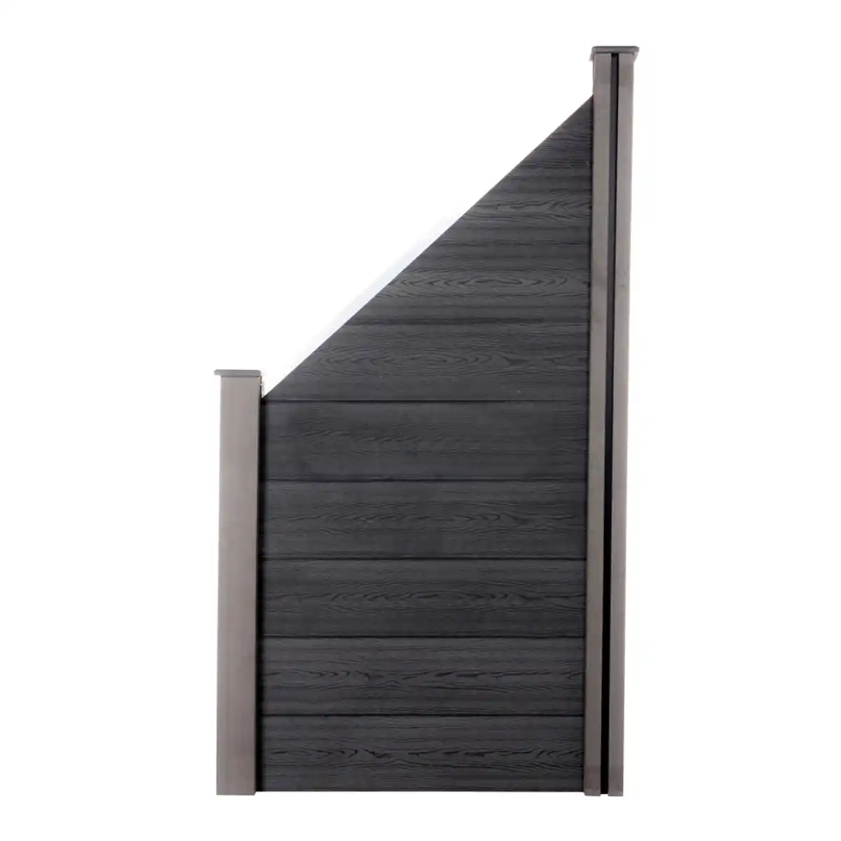 Bild 4 von WPC-Sichtschutzzaun CORTEZA - 1x Schrägelement + 1x Pfosten - Schwarz