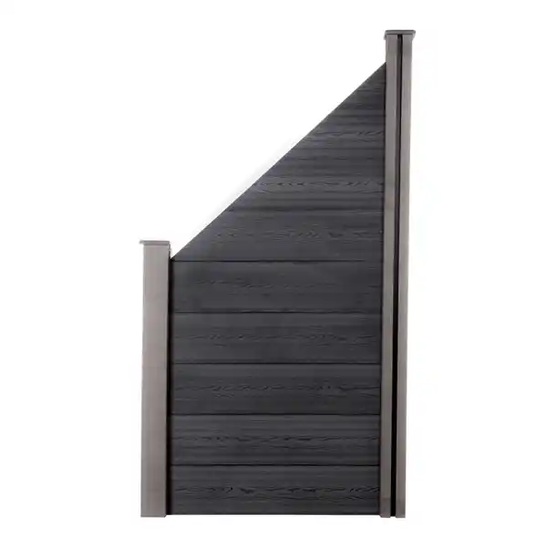 Bild 4 von WPC-Sichtschutzzaun CORTEZA - 1x Schrägelement + 1x Pfosten - Schwarz