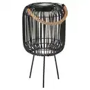 Bild 1 von BELAVI Solar-Geflechtlaterne, Oval, Schwarz
