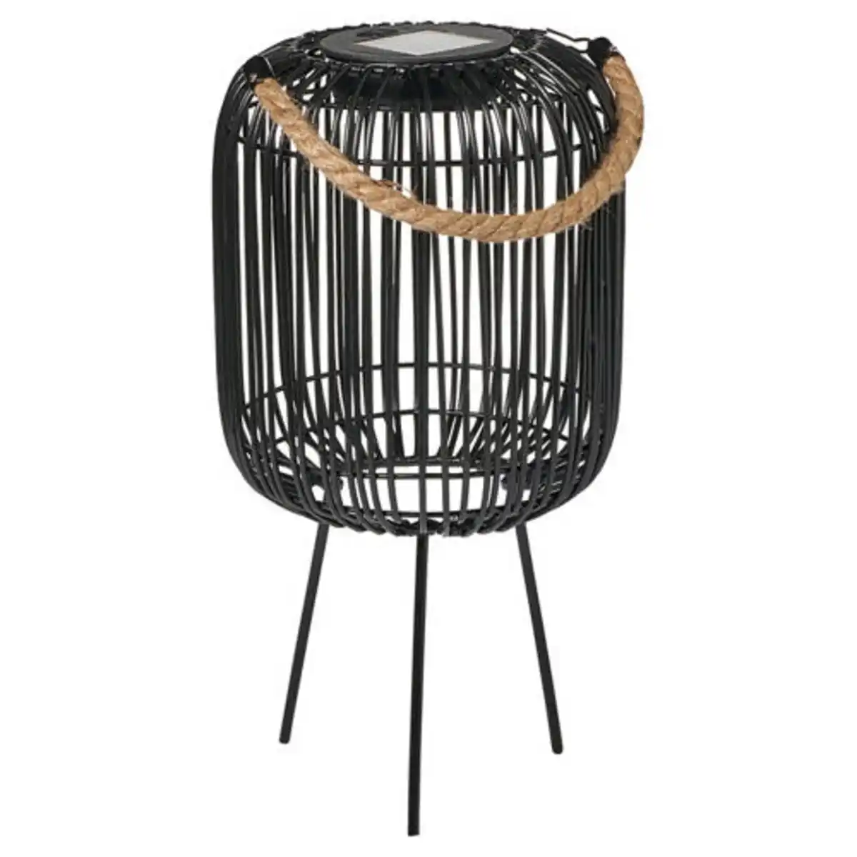 Bild 1 von BELAVI Solar-Geflechtlaterne, Oval, Schwarz