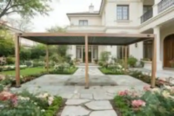 Bild 2 von Aluminium-Pergola mit beweglicher Flügeltür, ca. 3 x 6 m - Dunkelbraun
