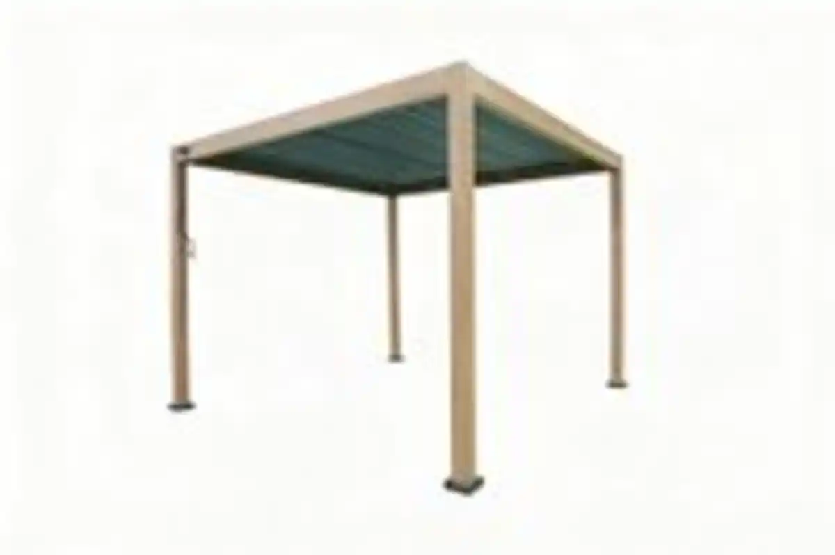 Bild 4 von Aluminium-Pergola mit beweglicher Flügeltür, ca. 3 x 3 m - Hellbraun