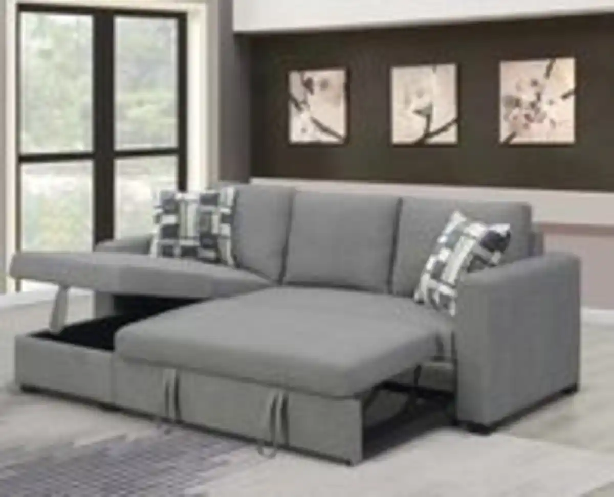 Bild 3 von Ecksofa mit Stauraum & Schlaffunktion, ca. 223 x 146 x 88 cm - Grau