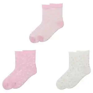 LILY & DAN Kinder Socken 3er-Pack, Herz, 23/26