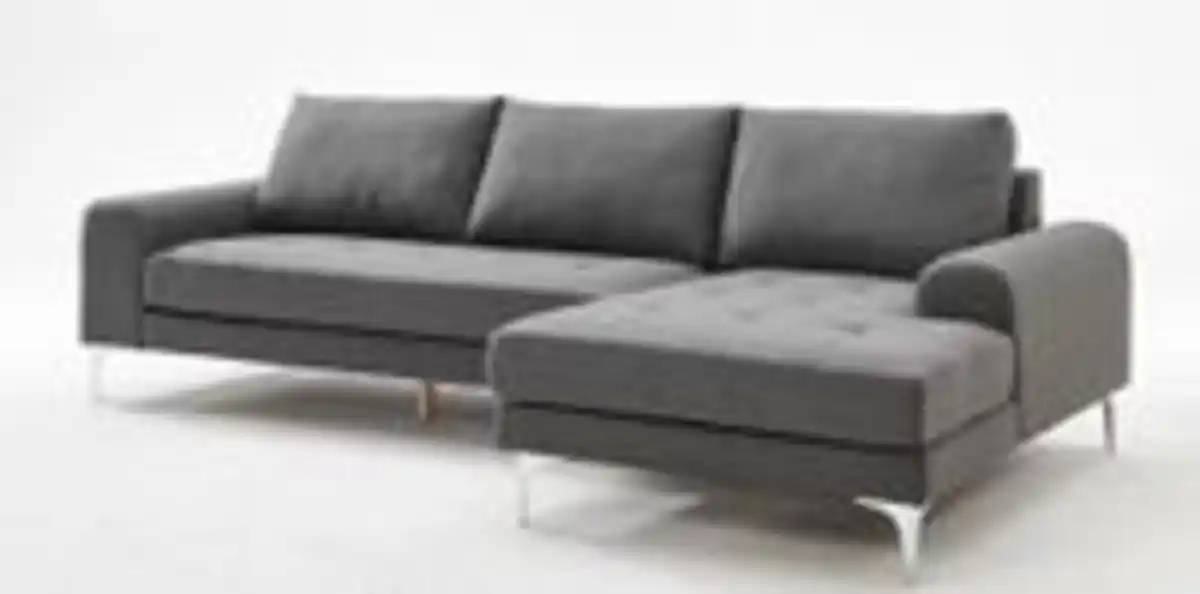 Bild 3 von Modernes Ecksofa mit gepolsterte Kissen, ca. 285 x 152/93 x 88 cm - Grau