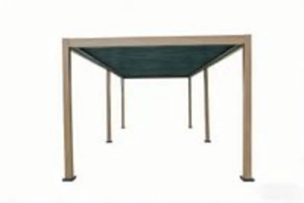 Bild 4 von Aluminium-Pergola mit beweglicher Flügeltür und 4 Pfosten, ca. 3 x 6 M - Hellbraun