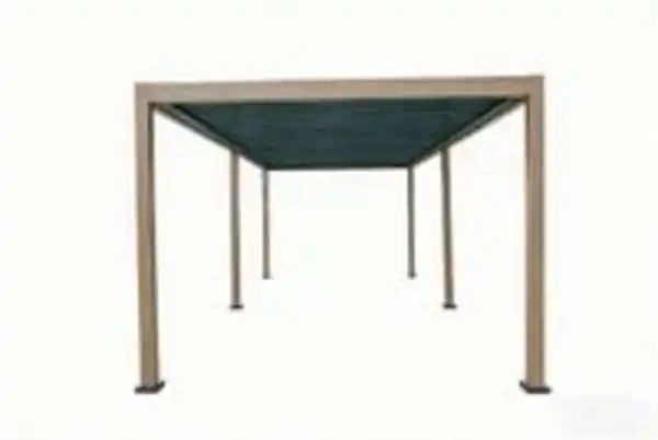 Bild 4 von Aluminium-Pergola mit beweglicher Flügeltür und 4 Pfosten, ca. 3 x 6 M - Hellbraun