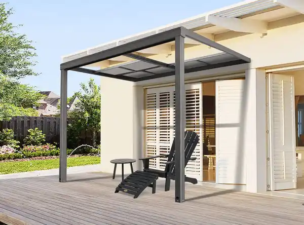Bild 4 von Terrassenüberdachung Veranda Slide-roof aus Aluminium, ca.3 x 3 m - Anthrazit