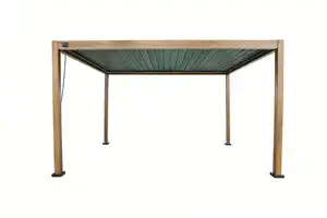 Aluminium-Pergola mit beweglicher Flügeltür, ca. 3 x 4 m - Dunkelbraun