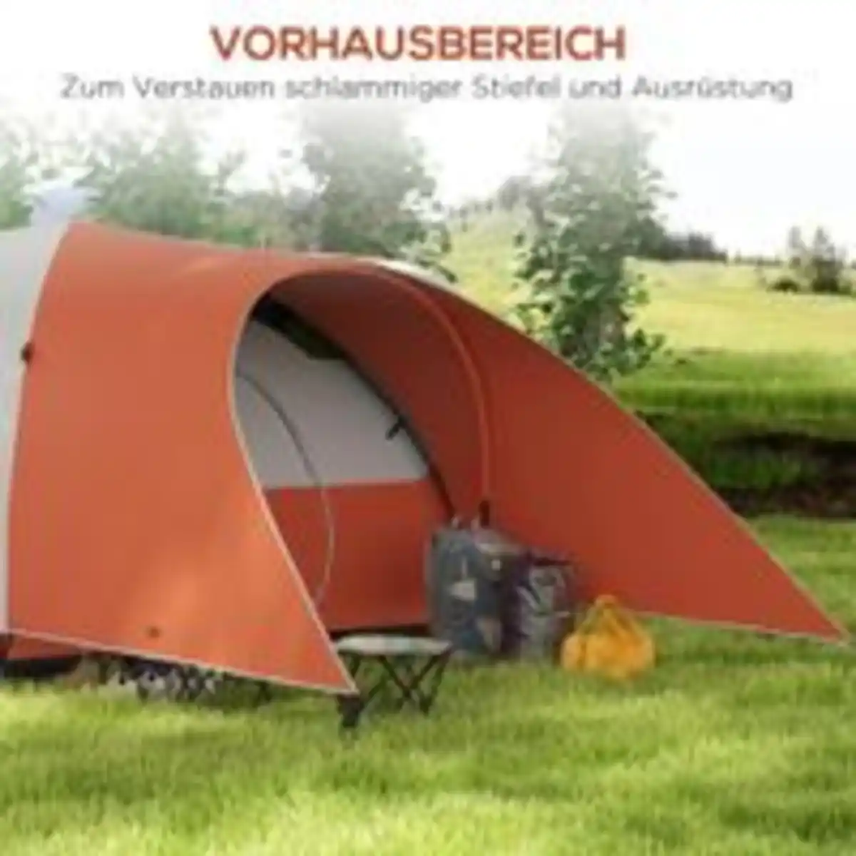 Bild 4 von Campingzelt, Tunnelzelt, wasserabweisend Familienzelt für 6 Personen