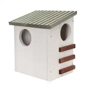 PATKAR Eichhörnchen-Futterhaus, BxL: 26 x 19 cm, Kiefernholz, weiß/grau/walnussfarben