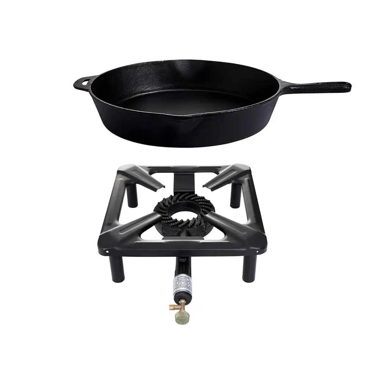 Bild 1 von Hockerkocher Gusspfanne - Camping Freizeit - Profiköche - Set Angebot