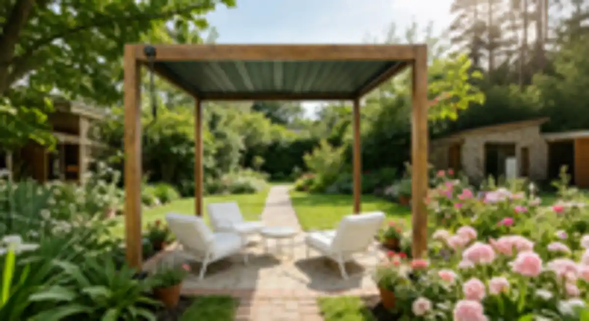 Bild 2 von Aluminium-Pergola mit beweglicher Flügeltür, ca. 3 x 3 m - Dunkelbraun