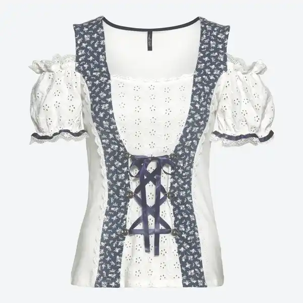 Bild 3 von Damen-Trachten-Blusenshirt mit Herz-Knöpfen