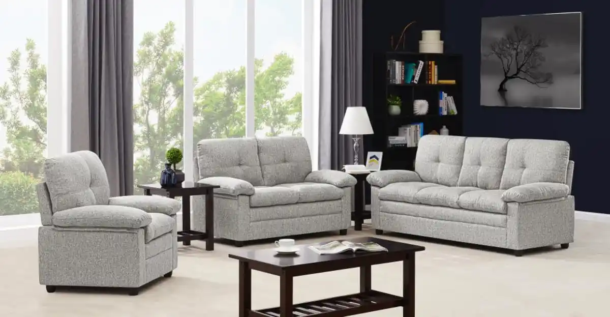 Bild 1 von Sitzgarnitur 3tlg. gepolstert - Hellgrau