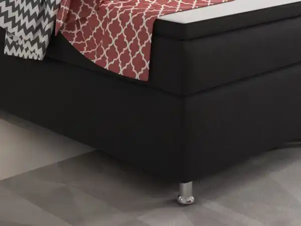 Bild 4 von Boxspringbett King Size 180x200 cm Webstoff Schwarz