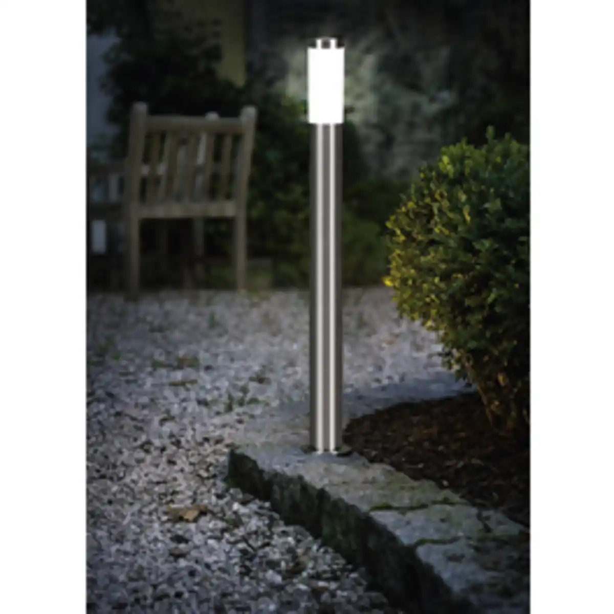 Bild 2 von EGLO Außenstehleuchte »HELSINKI«, 15W, silber/weiss, E27, IP65, (HxØ): 110 x 7,5 cm