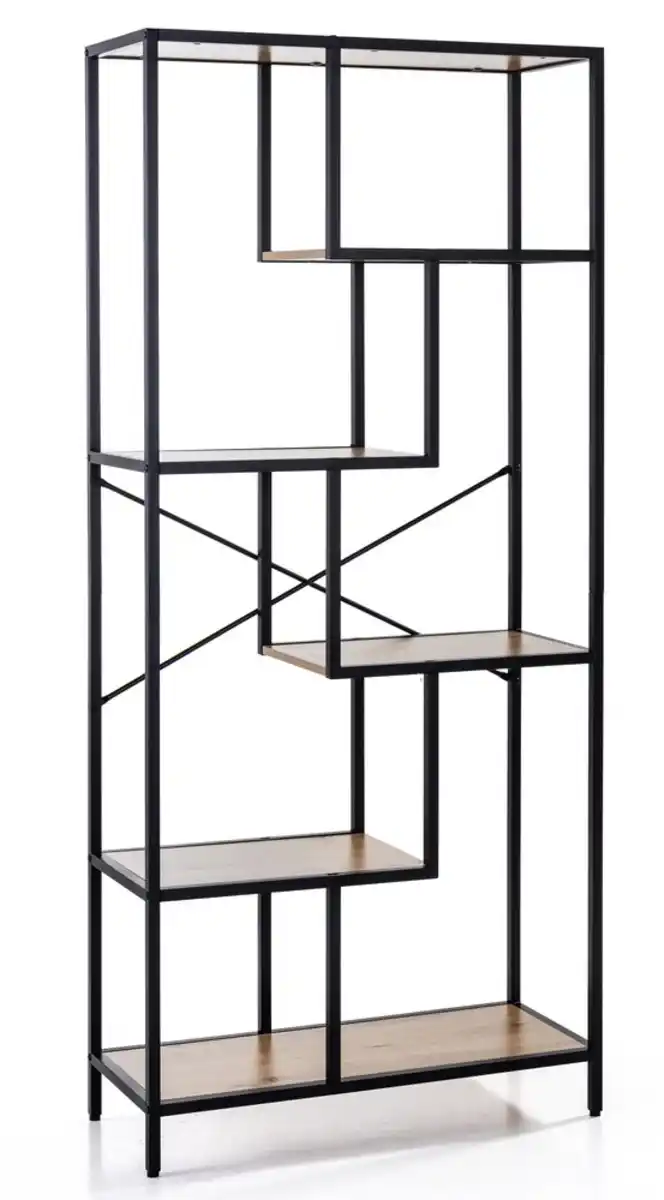 Bild 1 von Standregal, ca. 83 x 34 x 185 cm – Braun/Schwarz