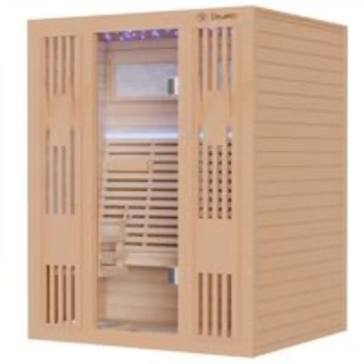 Bild 3 von Finnische Sauna MINTO 150x130 Kabine aus Hemlock Tannenholz mit 4,5 kW Harvia Ofen