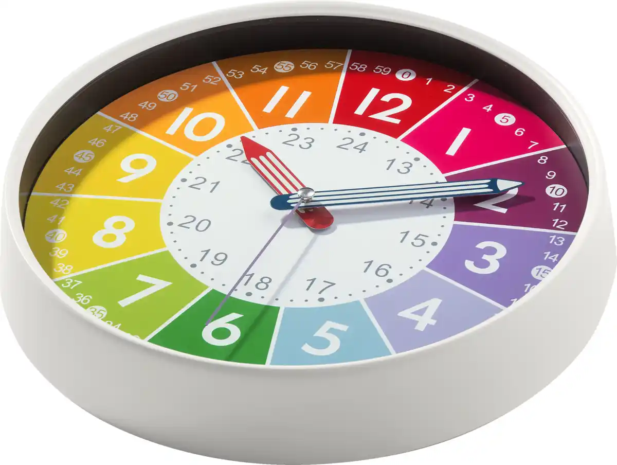 Bild 2 von IDEENWELT Lern-Wanduhr mit weißem Rand