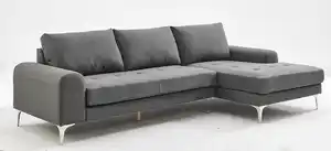 Modernes Ecksofa mit gepolsterte Kissen, ca. 285 x 152/93 x 88 cm - Grau
