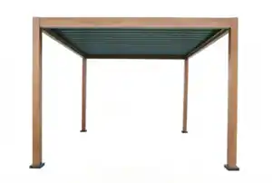 Aluminium-Pergola mit beweglicher Flügeltür, ca. 3 x 3 m - Dunkelbraun