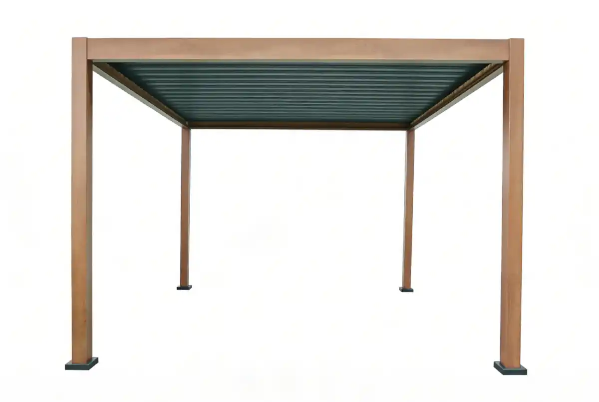 Bild 1 von Aluminium-Pergola mit beweglicher Flügeltür, ca. 3 x 3 m - Dunkelbraun