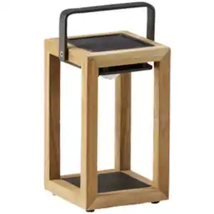 BEST Solarleuchte, Höhe: 28 cm, anthrazit, teakholz