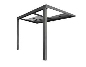 Terrassenüberdachung Veranda Slide-roof aus Aluminium, ca.3 x 3 m - Anthrazit