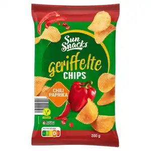 SUNSNACKS Riffel Chips 200 g, Chili-Paprika