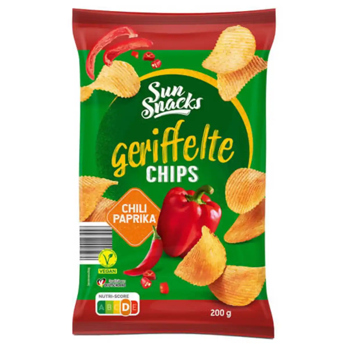 Bild 1 von SUNSNACKS Riffel Chips 200 g, Chili-Paprika