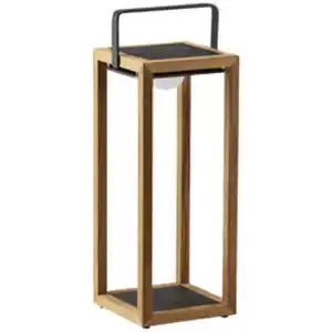 BEST Solarleuchte, Höhe: 53 cm, anthrazit, teakholz