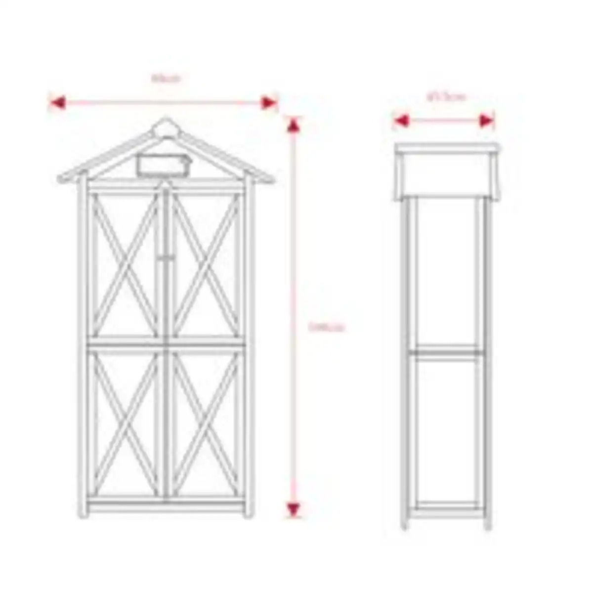 Bild 3 von Werkzeugschrank aus Holz, ca. 88 x 45,5 x 168 cm - Braun