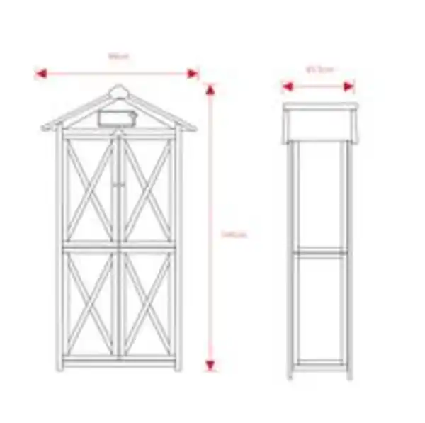 Bild 3 von Werkzeugschrank aus Holz, ca. 88 x 45,5 x 168 cm - Braun