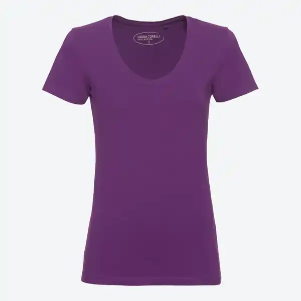 Bild 2 von Damen-T-Shirt mit V-Ausschnitt