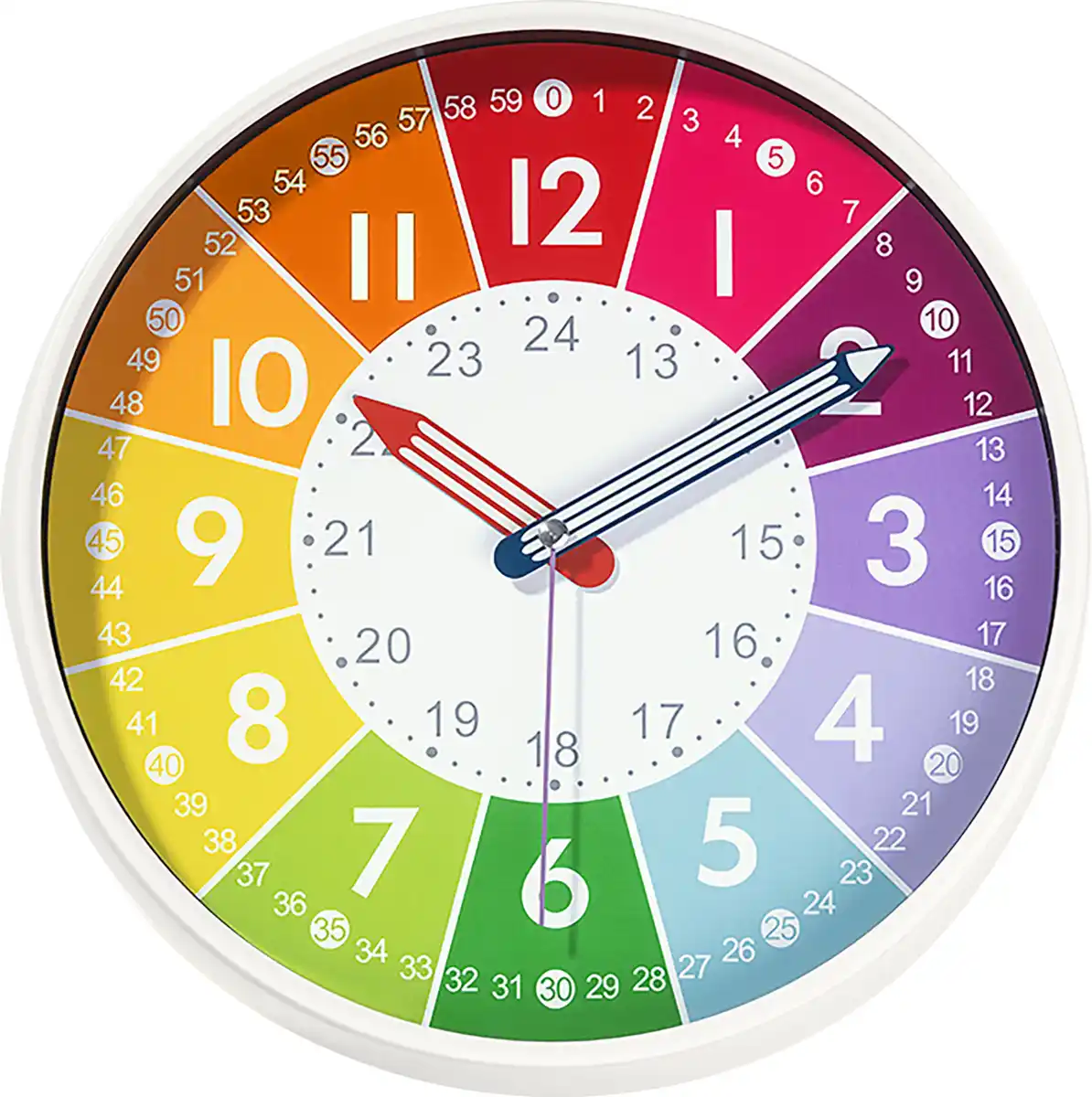 Bild 1 von IDEENWELT Lern-Wanduhr mit weißem Rand