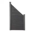 Bild 3 von WPC-Sichtschutzzaun CORTEZA - 1x Schrägelement + 1x Pfosten - Schwarz