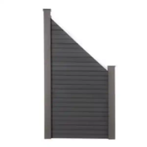 Bild 3 von WPC-Sichtschutzzaun CORTEZA - 1x Schrägelement + 1x Pfosten - Schwarz