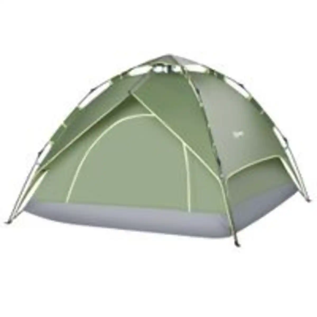 Bild 2 von Doppelzelt Campingzelt Outdoorzelt Familienzelt Quick-Up-Zelt 2 Erwachsene + 1 Kind 4 Jahreszeiten wasserdicht Tragetasche 2 Türen Polyester + Glasfaser Dunkelgrün 210 x 210 x 140 cm