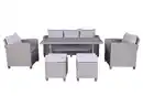 Bild 1 von 16tlg. Rattan Gartenmöbel Outdoor Gartensofa - Gartenset inklusive Kissen - grau meliert