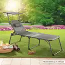 Bild 4 von XXL-Komfort-Sonnenliege inkl. Kissen gepolstert aus Aluminium, ca. 193 x 67 x 48 cm - Anthrazit