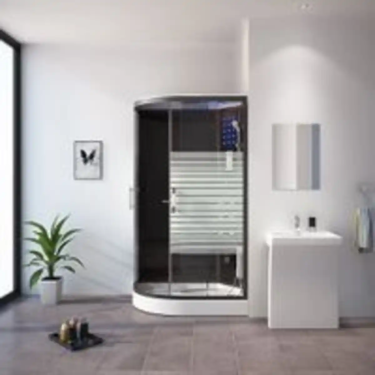 Bild 3 von Duschkabine BLACK PEARL - 120 x 80 cm Links