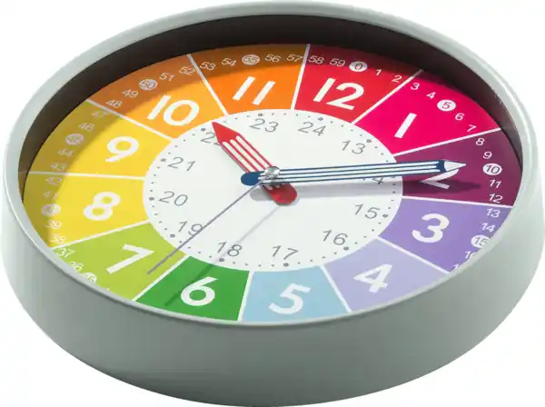 Bild 2 von IDEENWELT Lern-Wanduhr mit grünem Rand