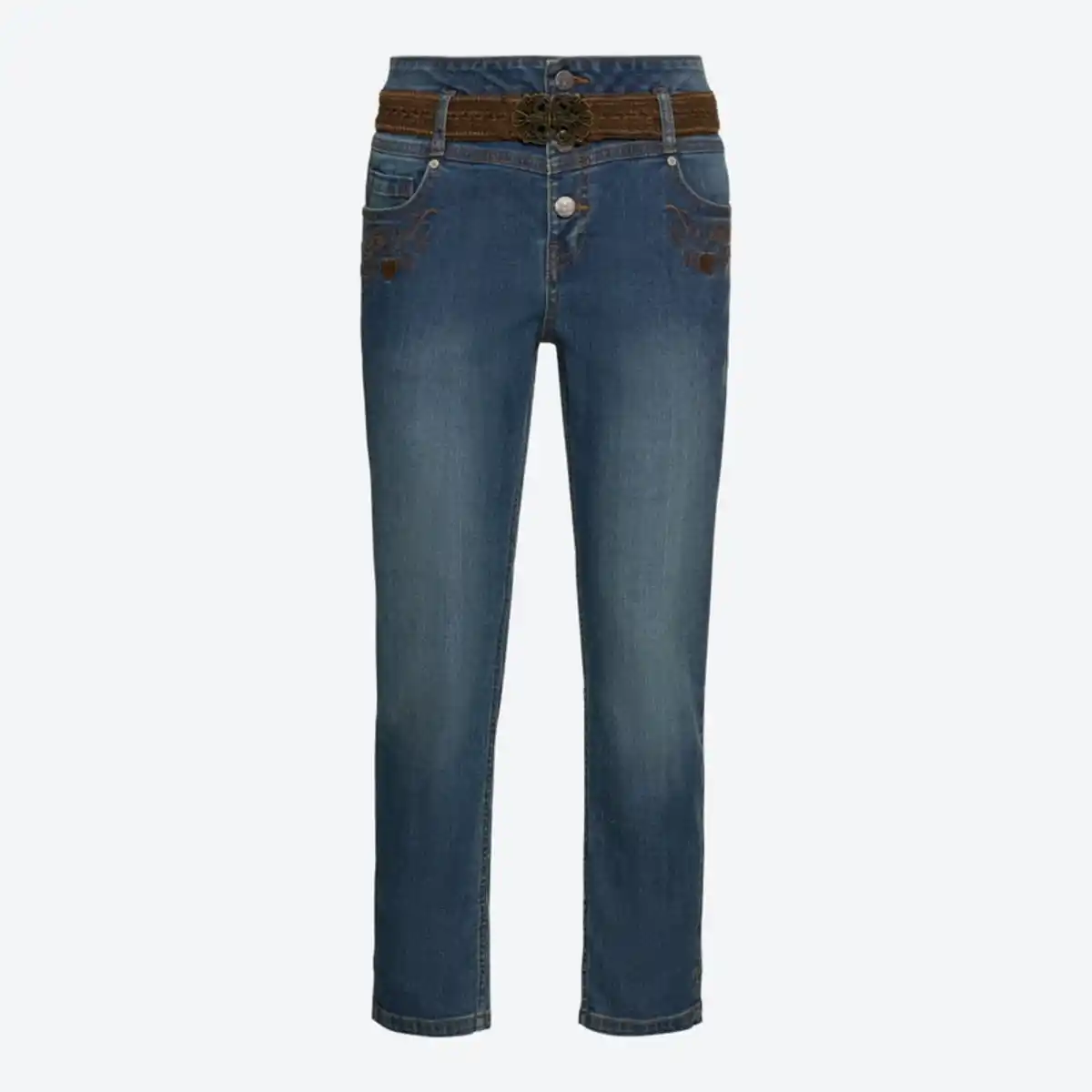 Bild 2 von Damen-Trachten-Capri-Jeans mit Stickerei