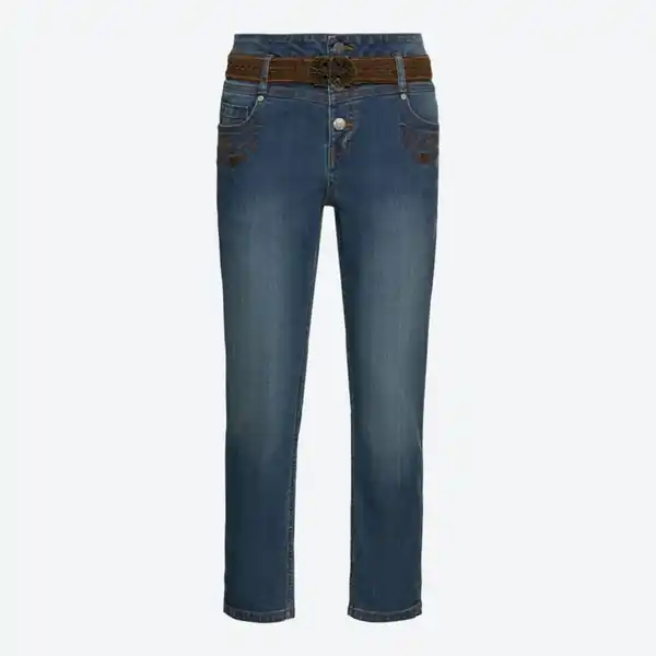 Bild 2 von Damen-Trachten-Capri-Jeans mit Stickerei