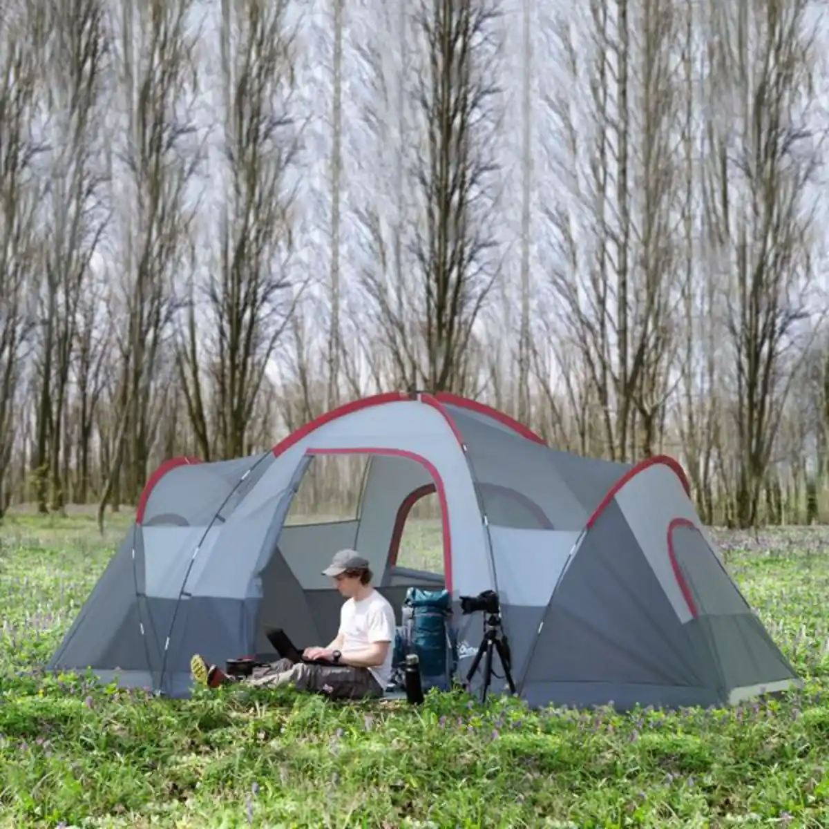 Bild 2 von Zelt 5-6 Personen Campingzelt Tunnelzelt Kuppelzelt Polyester