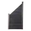 Bild 2 von WPC-Sichtschutzzaun CORTEZA - 1x Schrägelement + 1x Pfosten - Schwarz